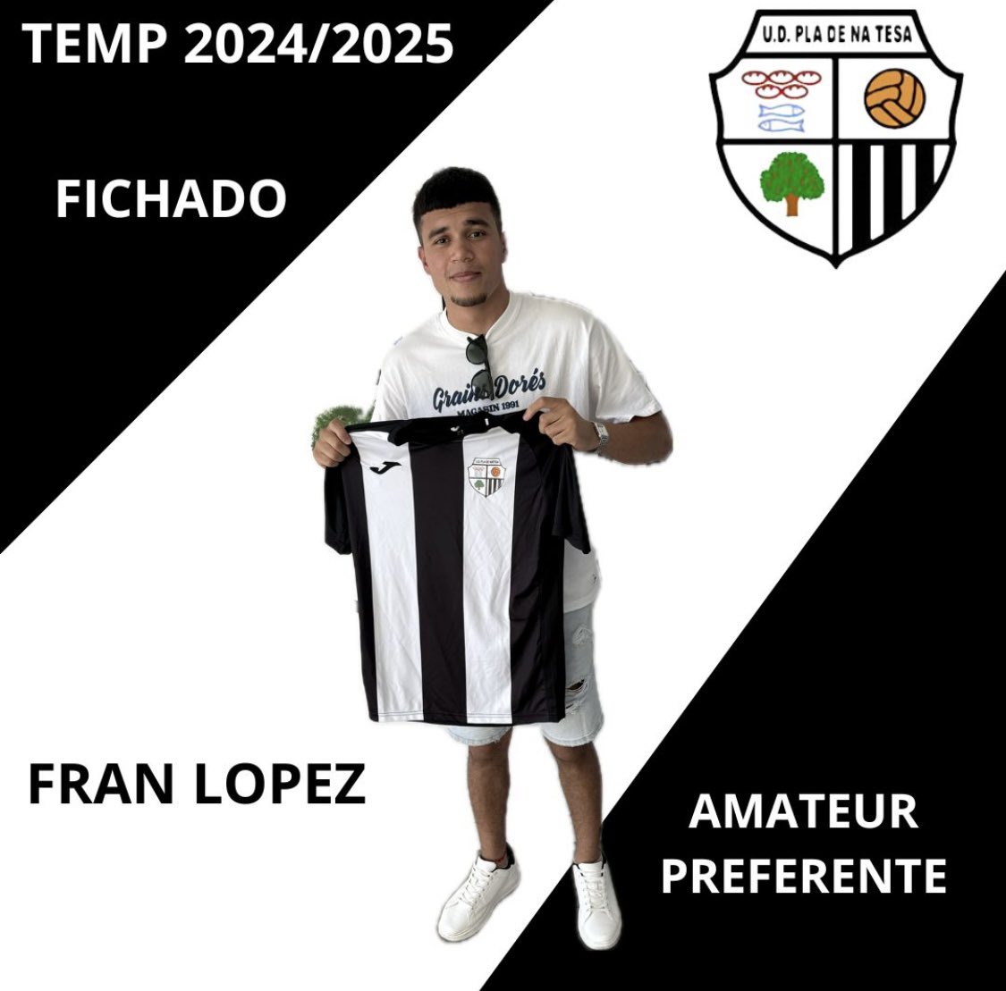 🥁🥁FICHAJE🥁🥁TEM.2024/2025
Nos complace en presentar a  FRAN LÓPEZ como nuevo jugador del amateur preferente <a href="/u/">u</a>.d.pladenatesa 
Es un extremo rápido y muy desiquilibrante que a buen seguro aportará mucho en el juego.
Procedente del SANTA PONSA TALARRUBIAS.

Vamos Pla 🤍🖤🤍🖤