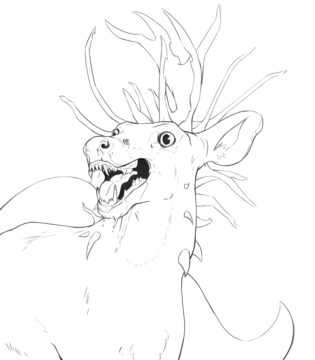 WEAStudio's tweet photo. In this way. Just a normal deer in a blood moon. https://t.co/ua7iUhybtl