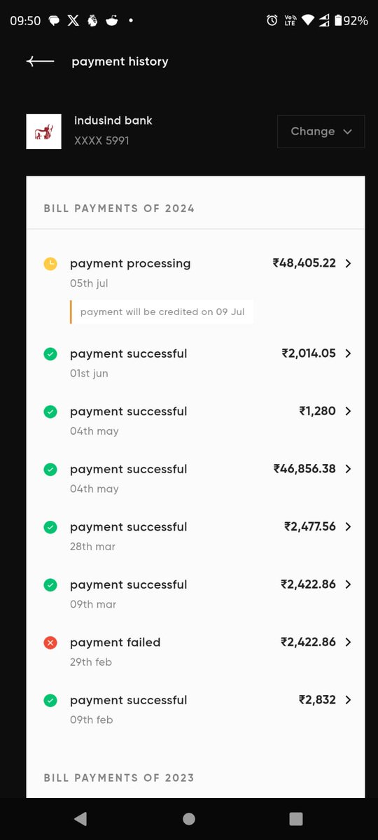 reddevil_saeed's tweet photo. @CRED_club why there's no response from the support? My payment was done on July 5th, still shows processing, the next bill generated and additional fine is imposed on my card. And can't raise complaint thru app https://t.co/soaiYc7iwJ