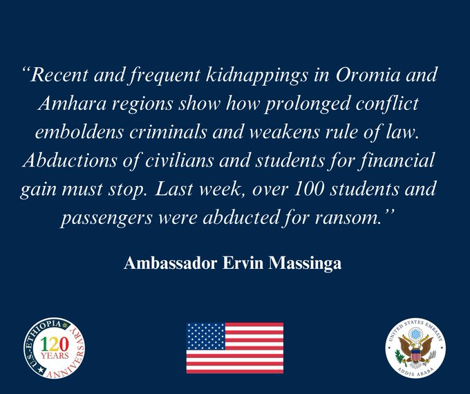 koratu12's tweet photo. Ethiopia has reached a state of lawlessness. It is impossible for people to perform their daily lives as the ambassador of the United States states. The sufferings of #Ethiopians are hoped to come to an end in the near future. https://t.co/gGvFveAOch