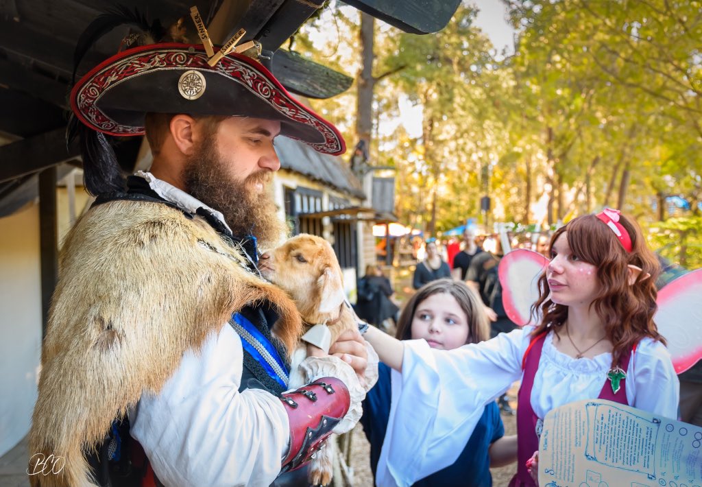 This baby goat wasn’t even on the schedule, but managed to draw hundreds of admirers in our Living History area last season! Also, today is #BeAKidAgainDay … so it seemed appropriate. Photo credit: BC Overton #LouisianaRenaissanceFestival #117DaysToRenFest #BabyGoat
