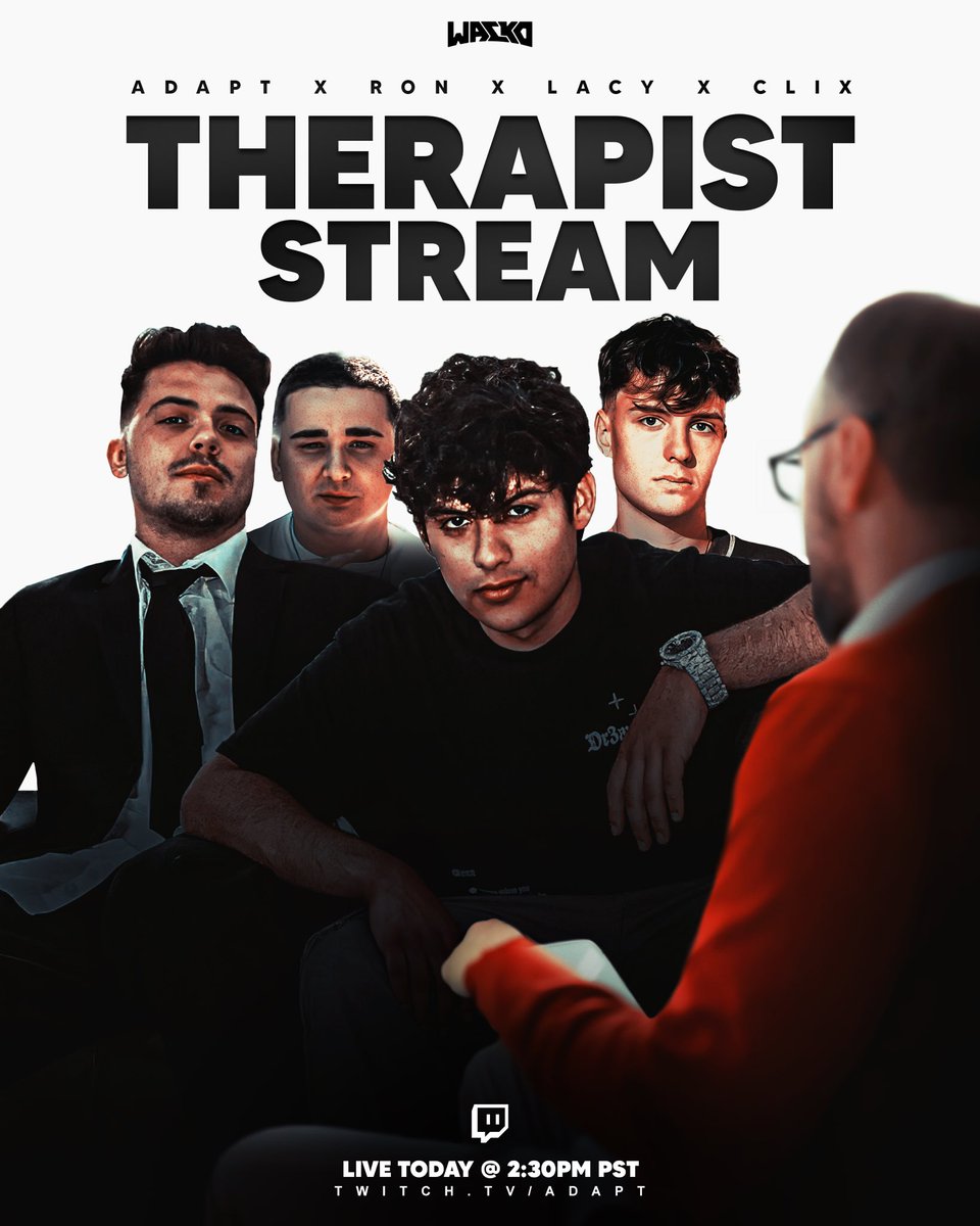 FaZeAdapt's tweet photo. WE BACK TODAY LIVE 

GOT A LICENSED THERAPIST COMING TO THE CRIB TO HELP OUT BOYS 🙏🏻🙏🏻 https://t.co/W6VjgI4zPv