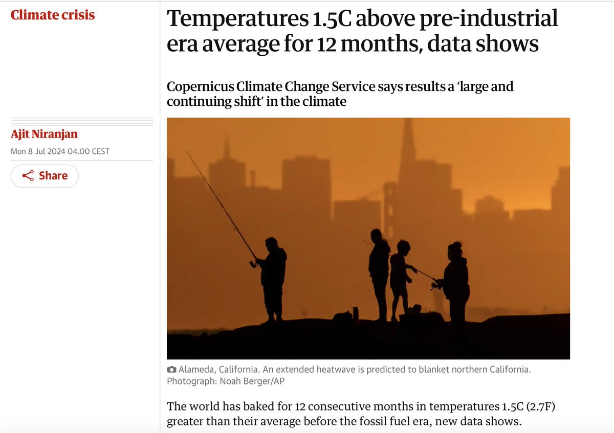 1.5C reached 🔥. Whether temporarily (likely) or permanently (possible) - doesn't matter. 

More political will, more dedicated capital, more orange paint. Hard at best of times, even harder at #wartime.