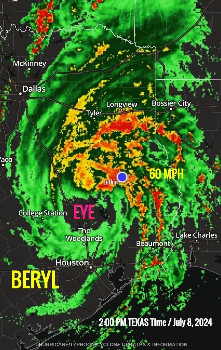 GlobalCyclones's tweet photo. * #HurricaneBeryl #Beryl
#Lufkin #Diboll #Hudson
#etxwx #etwx #txwx #Texas #Nacogdoche #Gilmer #Gladewater #Carthage #Panola #Palestine #TX #Tyler #Longview #Henderson #Kilgore #Rusk #Jacksonville #MountEnterprise #Mineola #Lindale
-BLOG/MAPS/SATELLITE:
https://t.co/xgMLH4kdg6 https://t.co/ytksOnT2yr