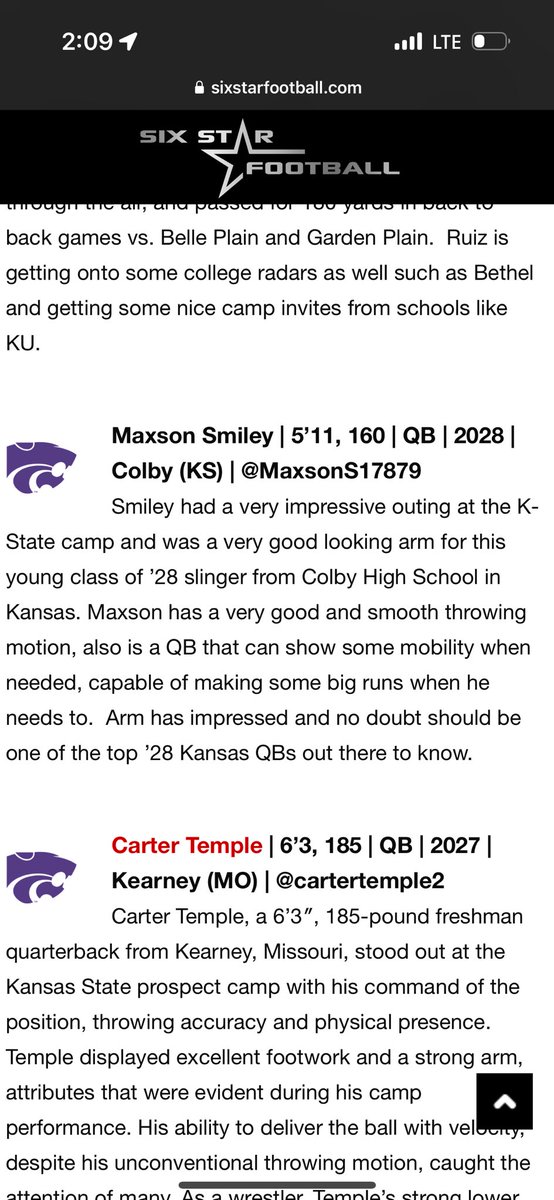 Thanks for the write up <a href="/sixstarfootball/">Six Star Football | PLUS+</a>