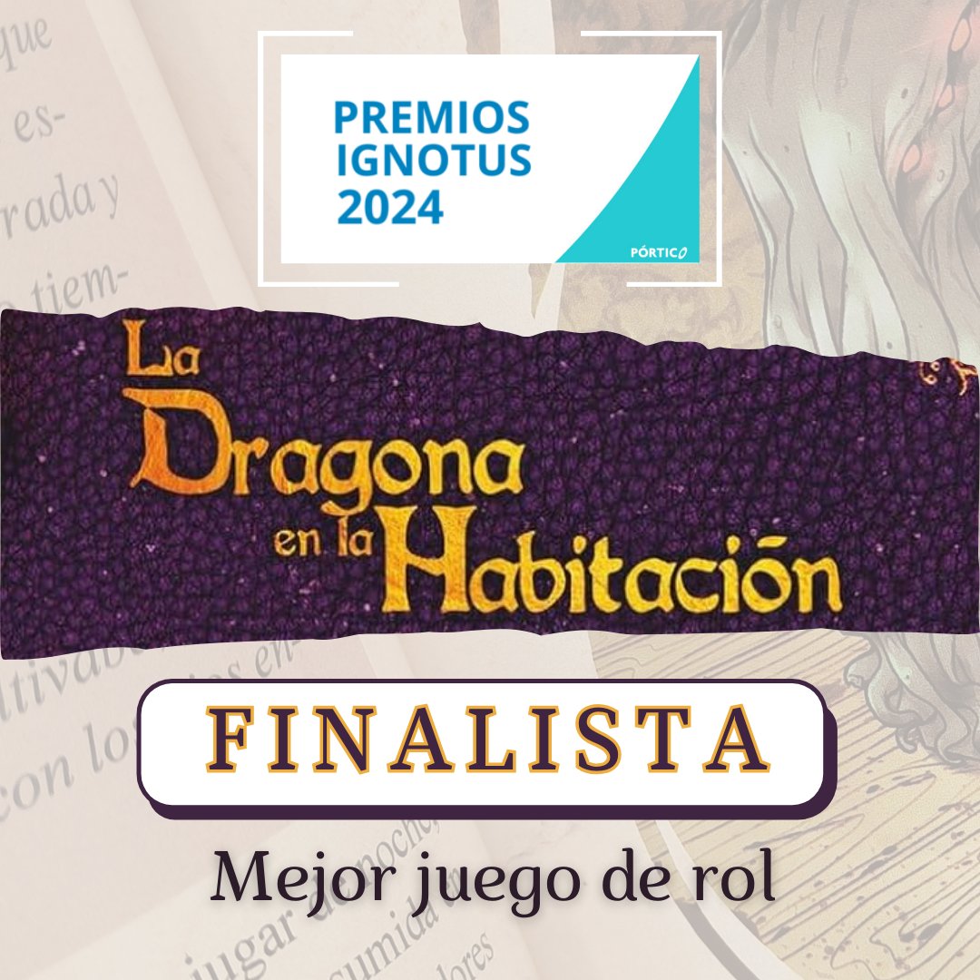 ¡La dragona en la habitación es finalista de los #PremiosIgnotus2024 a mejor juego de rol! 

Mil gracias a <a href="/Portico_AEFCFT/">Pórtico - AEFCFT</a> y a todos los que han confiado en nosotras y en este proyecto desde el principio✨ 

Y ahora... ¡a por el premio gordo!