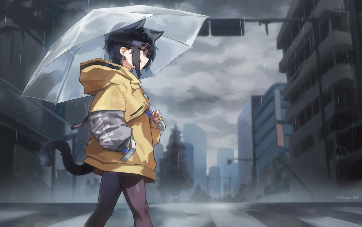 HepariArt's tweet photo. A Stroll in the Dead City ☂️🏙️ https://t.co/vT4wwqCnhc