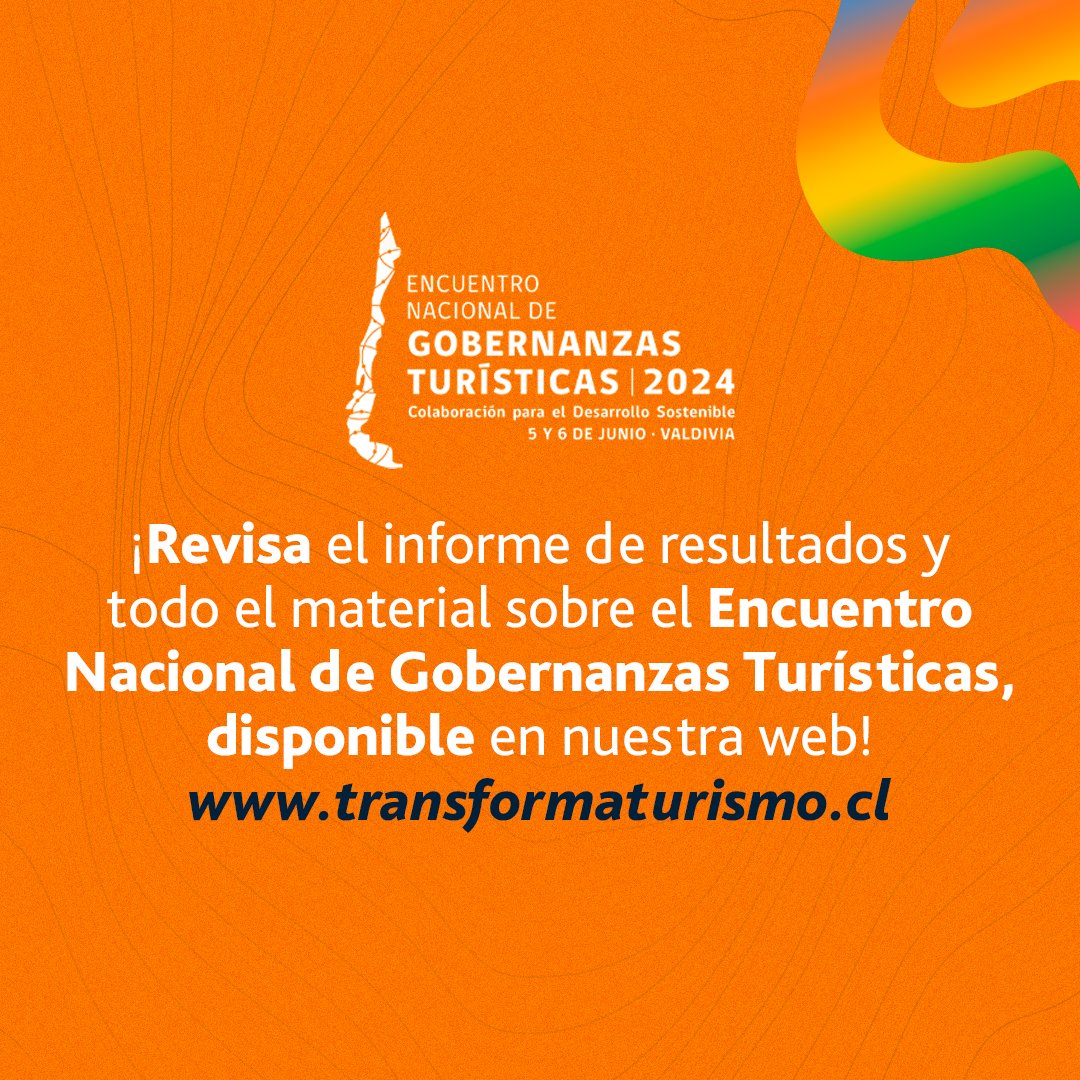 A un mes de pasado el Encuentro Nacional de Gobernanzas Turísticas, queremos compartir contigo las presentaciones, grabaciones y el informe final de lo que fueron estas dos enriquecedoras jornadas, realizadas el 5 y 6 de junio. ¡Revísalos aquí! tinyurl.com/y7ppsxtn