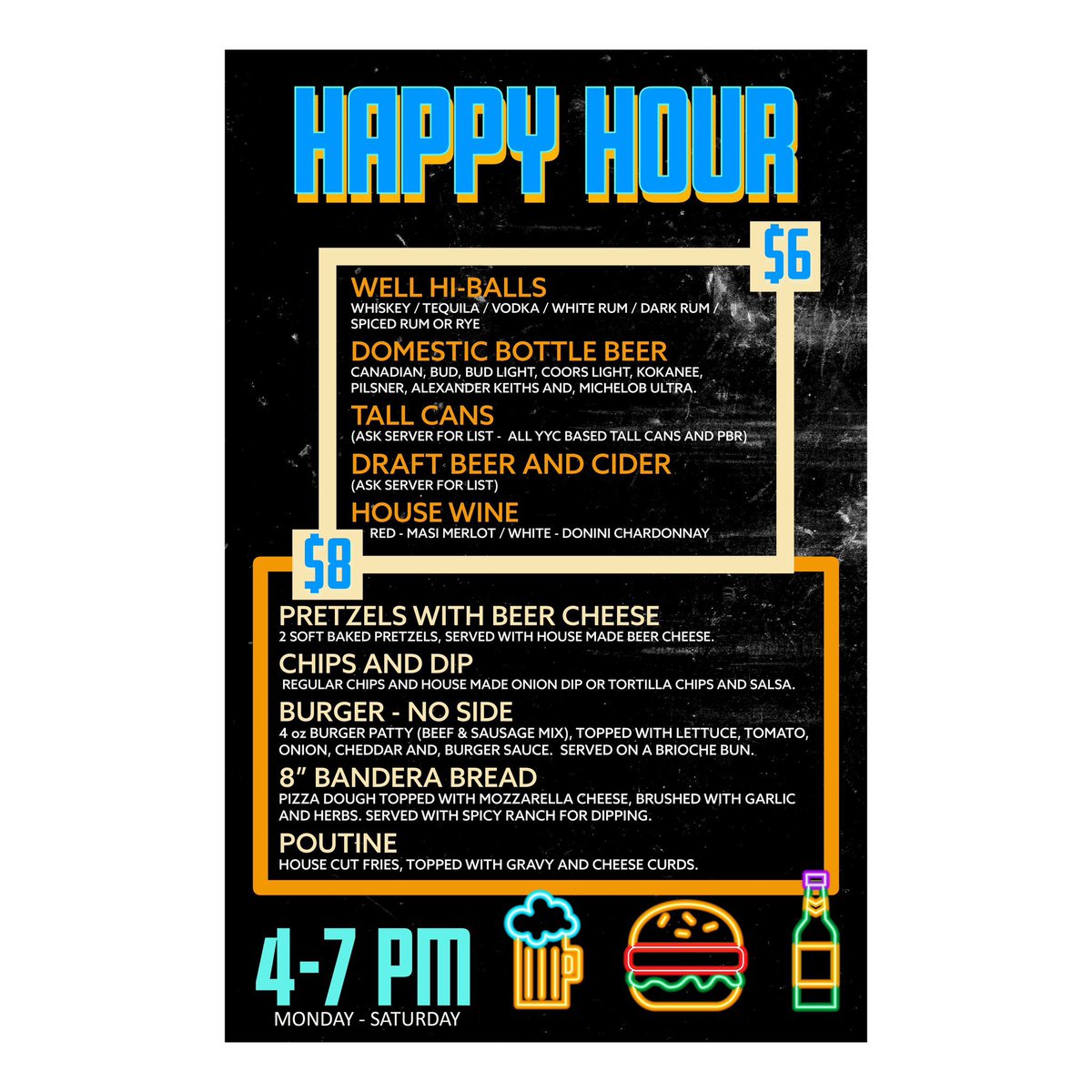 MugsPubCalgary's tweet photo. Monday at Mugs! It’s Jam Night with Armando!
Monday Specials:
-$6 PBR Tall Cans & Pints!
-$2 Off Sandwich’s!
-$5 Jim Bean & Red Stag!
Happy Hour is 4-7! Plus $6 Late Night Drinks 11:30 till Close!
#yyc #yycpubs #yycbeer #yycmusic #yycmusicians #yycmusicscene #yychappyhour https://t.co/XpZvEBqZY9