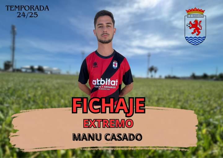 1°Extremeña 

Manu Casado procedente del <a href="/PueblaEF/">E.F. Puebla de la Calzada</a> nuevo jugador del <a href="/CD_Guadiana_/">CD Guadiana</a> para la temporada 24/25