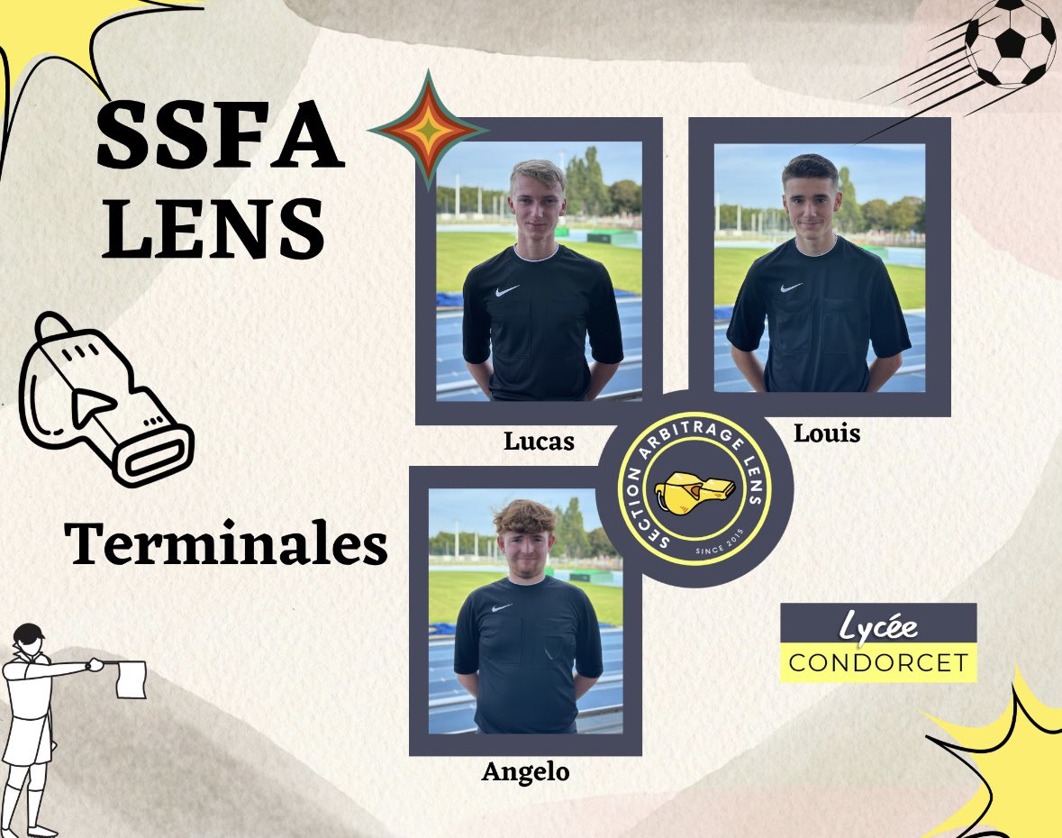 Et voilà l’année se clôture pour la @ssfalens avec les résultats de Angelo, Louis et Lucas qui ont obtenu leur bac ! Mention particulière pour Louis et Lucas : Bien ! 

Félicitations à eux pour ce travail de 3 ans ! 

Objectif 100% atteint une nouvelle fois ! 
<a href="/LensLycee/">Lycée Condorcet Lens</a> <a href="/AcLille/">Académie de Lille</a>