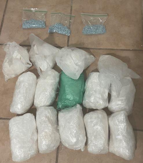 OBNDDC's tweet photo. On July 1, 2024, #OBN and @DEAHQ served a search warrant as part of an ongoing investigation which resulted in the seizure of 17 kilos of methamphetamine, 3,500 fentanyl pills, and 3 weapons, including one stolen firearm. Arrests are pending. https://t.co/TjNF8djLBm