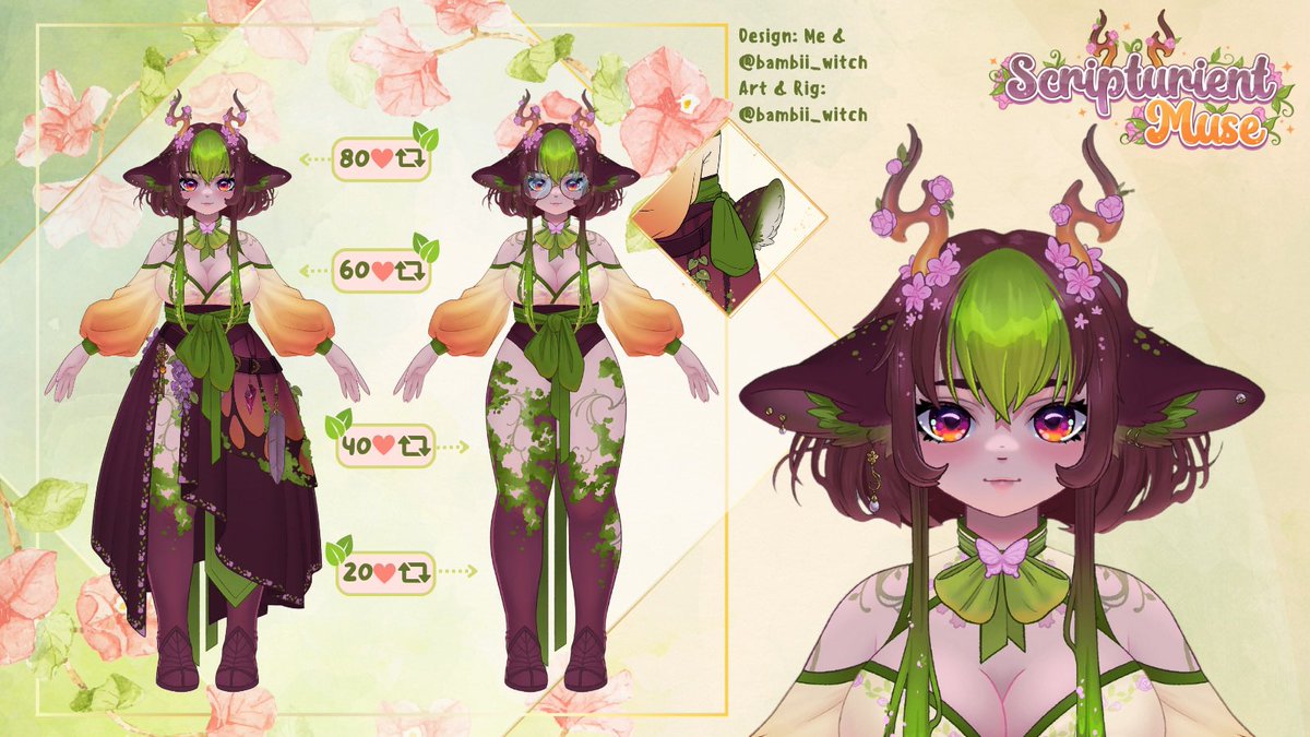 ✨MODEL 2.0 REVEAL✨

WE MADE IT!!! 🙌 IT’S FULL MUSE METAMORPHOSIS TIME!!! Please welcome my new form to the Cottage 💕 I hope you love it as much as I do! 😊

🌿Cozy Vibes &amp; ASMR on Twitch🌿
Design: Me &amp; <a href="/bambii_witch/">bambii</a>
Art &amp; Rig: <a href="/bambii_witch/">bambii</a>
#VtuberDebut #vtubermodel #Vtuber