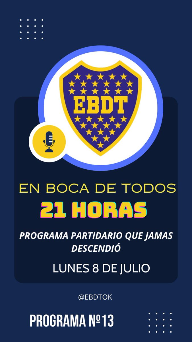 HOY HAY EN BOCA DE TODOS 

NO TE LO PIERDAS 

YouTube.com/@Ebdt1905

Mucha información 🔥