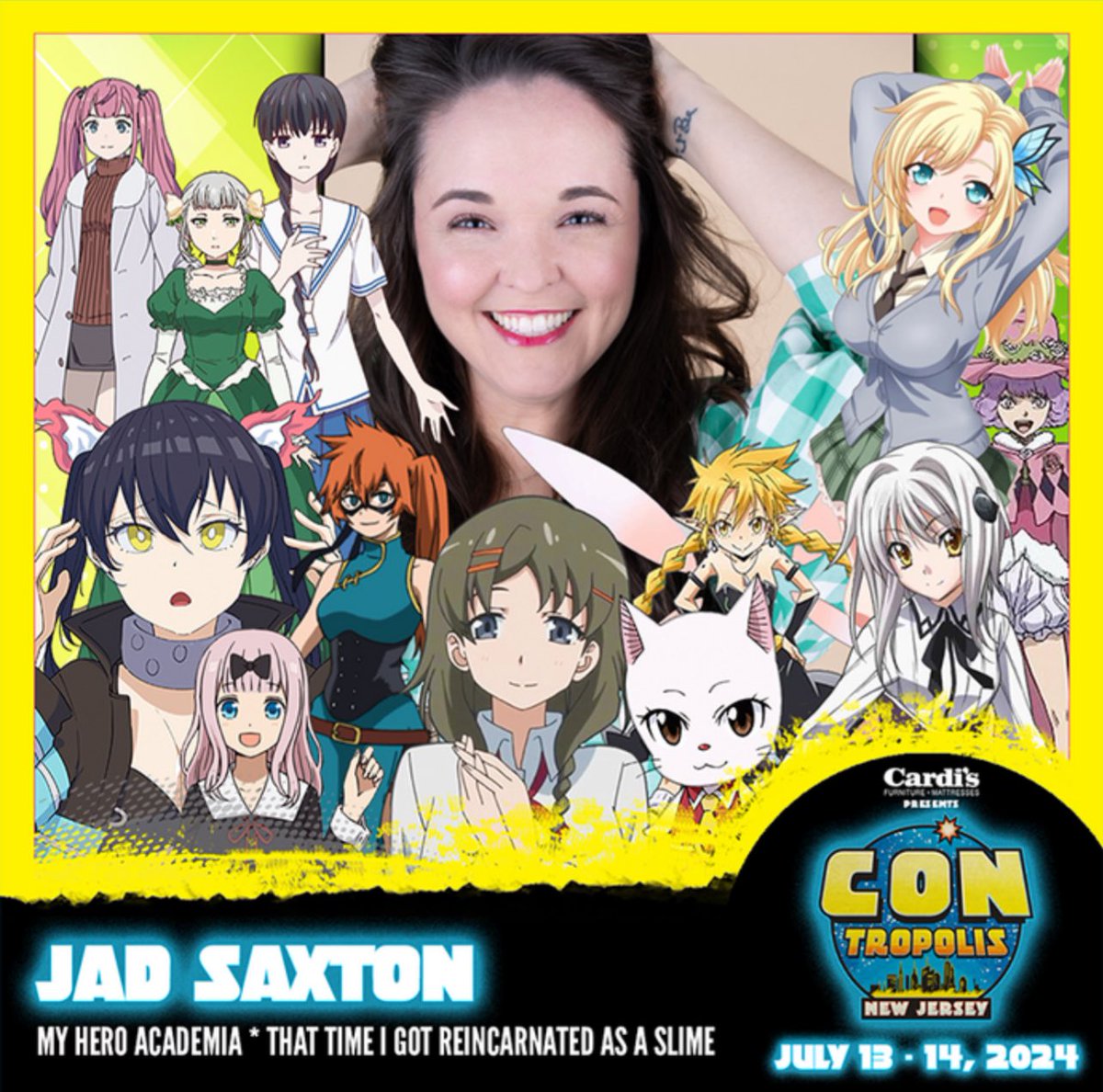 jadbsaxton's tweet photo. ✨THIS WEEKEND✨I’ll be in Secaucus, New Jersey this weekend for @ContropolisNJ July 13-14th at the
MEADOWLANDS EXPOSITION CENTER! See you there!
#voiceactor #englishdub #fireforce #tamaki #kaguyasama #chika #mha
#slime #ramiris #fairytale #carla https://t.co/Z1DQxLxduZ