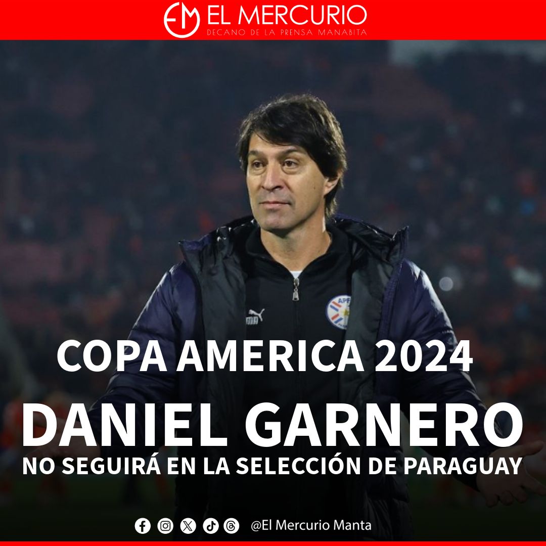 elmercuriomanta's tweet photo. #Deporte | #DanielGarnero no seguirá al mando de la selección de Paraguay luego de su eliminación en fase de grupos de la #CopaAmerica2024.
La Asociación Paraguaya de Fútbol informó la decisión y le agradeció el profesionalismo en todo el tiempo trabajado en la Albirroja https://t.co/zowSanMHjm