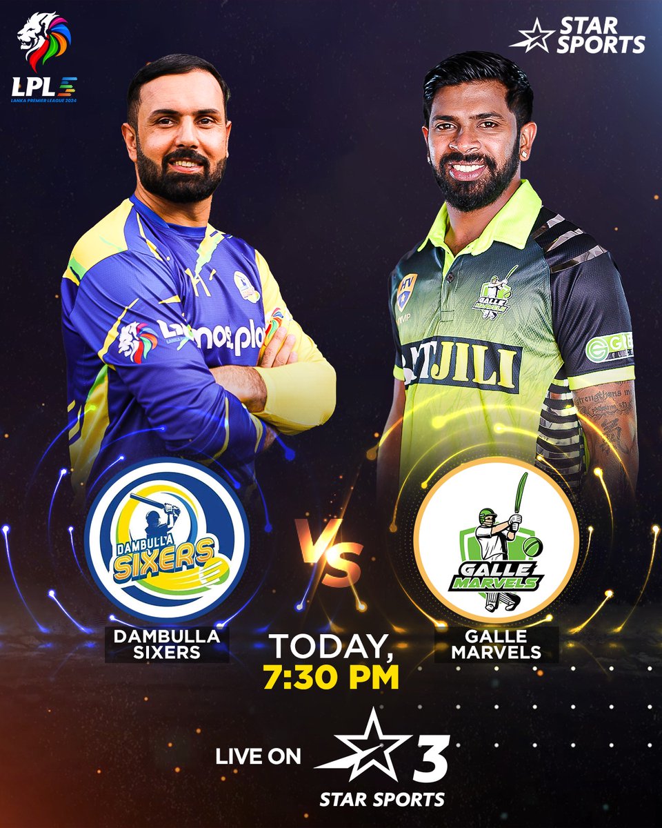 StarSportsIndia's tweet photo. The #LPL action resumes in Dambulla after a day's break, and we are in for 2๏ธโฃ blockbuster clashes! ๐คฉ
Which two teams do you think will come out on top?
Catch the action on #LPLOnStar | TODAY, 3 PM onwards | Star Sports Network https://t.co/QhUnDqLd1E