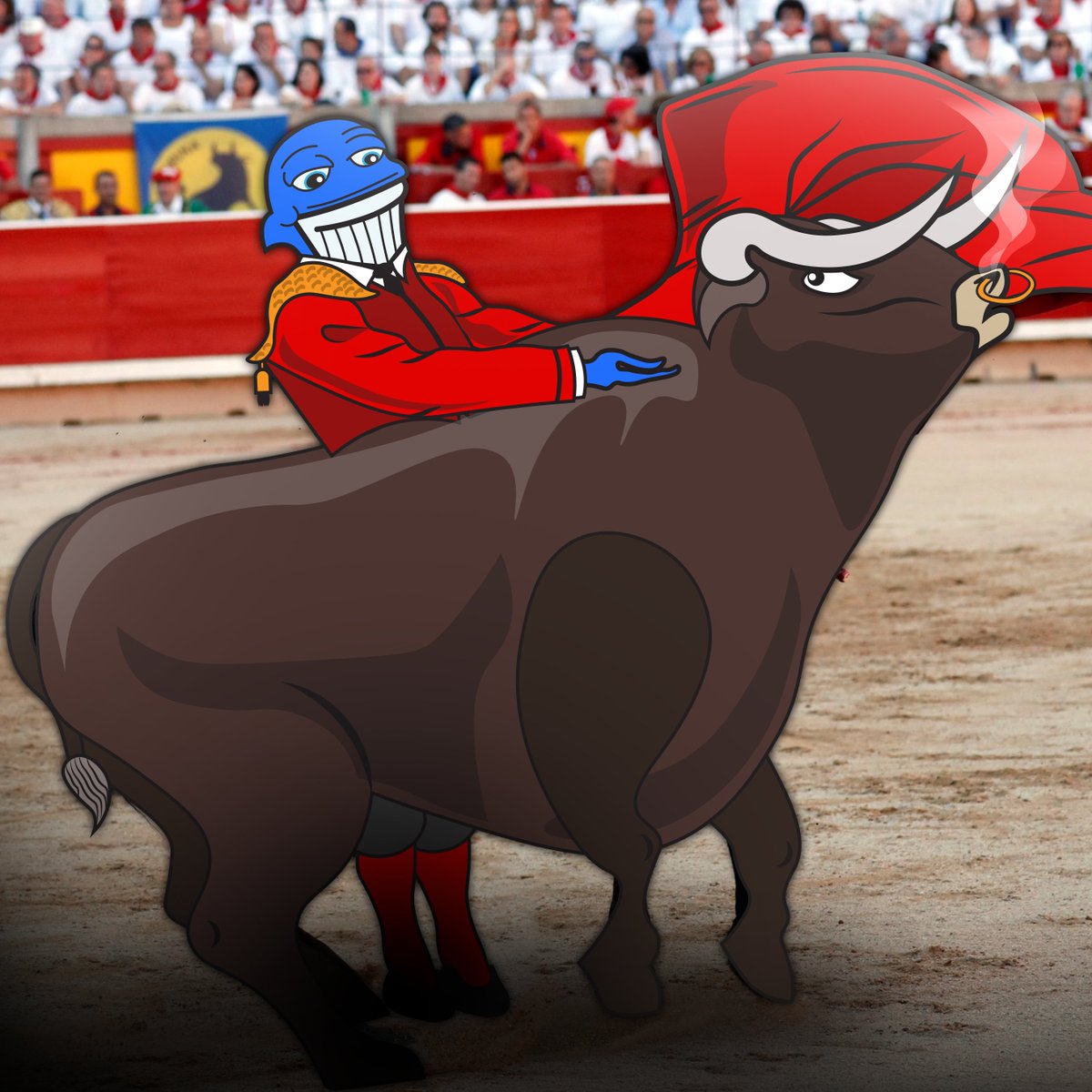 Moby matador is ready for the bull run! Are you?⚔️🐂
