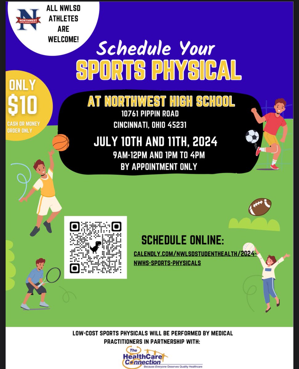 Hey NWHS Athletes, 

Sports Physicals this Wednesday and Thursday at NWHS. Only $10. Follow the link to sign up.