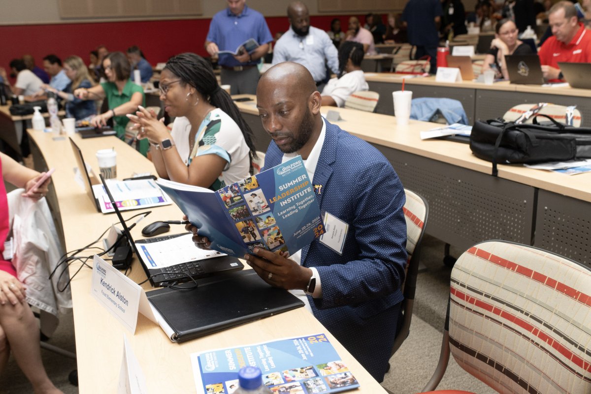 GCSchoolsNC's tweet photo. #SummerInGCS | Learning and collaboration were in action at the Summer Leadership Institute for administrators across the district. It's hard to believe, but in less than a month some of our students will be #BackToGCS! ππ https://t.co/II2OEGV3fz