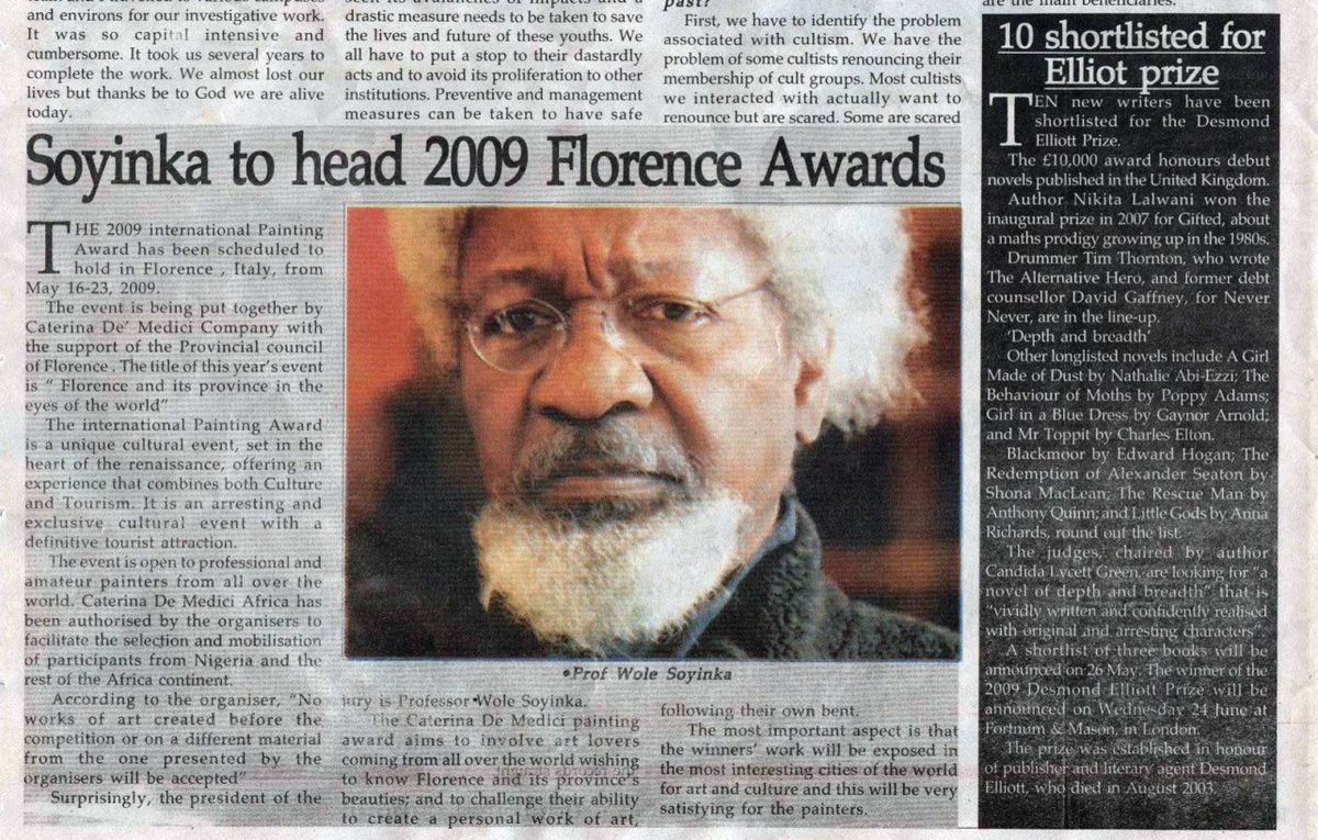 wolesoyinkaat90's tweet photo. @samebohon @afreximbank @alexottiofr @wemabank @FolukeMichael 1/4 - At the award dinner, Prof. WS announced that the 2010 Edition of Caterina De' Medici will be held in Lagos!
Governor @babatundefasho1 approved, and the first African edition was held in partnership with the @lagosstategov and @GloWorld
Stay tune for more update on #WS90 https://t.co/wroJtNy37q
