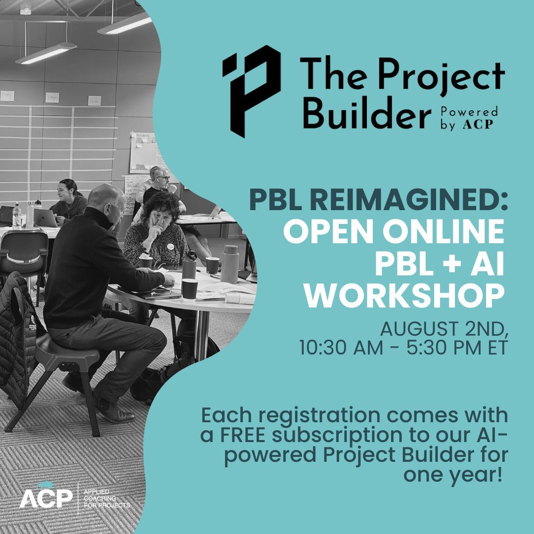 We still have some spaces in our PBL Reimagined Workshop on August 2nd from 10:30 AM to 5:30 PM ET! We'll learn how to use Augmented Intelligence to create customized #PBL experiences for our students and walk away with at least one project! bit.ly/3xGW0OY 
#AI #k12