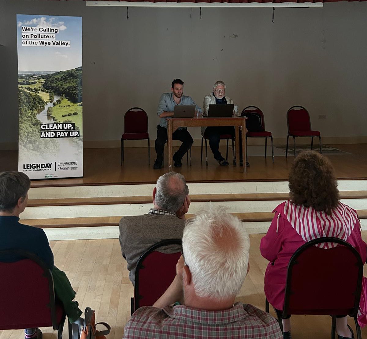 Great event in Dingestow this evening to kick off the #riverwyeroadshow. Thanks again for the inspiring words of <a href="/a_staufer/">A Hubert von Staufer</a> to ‘rattle the bars’.  Next stop Left Bank Village, Hereford at 18:30 tomorrow - please come along! #SavetheWye 

cc <a href="/LeighDay_Law/">Leigh Day</a> 

leighday.co.uk/news/events/ri…