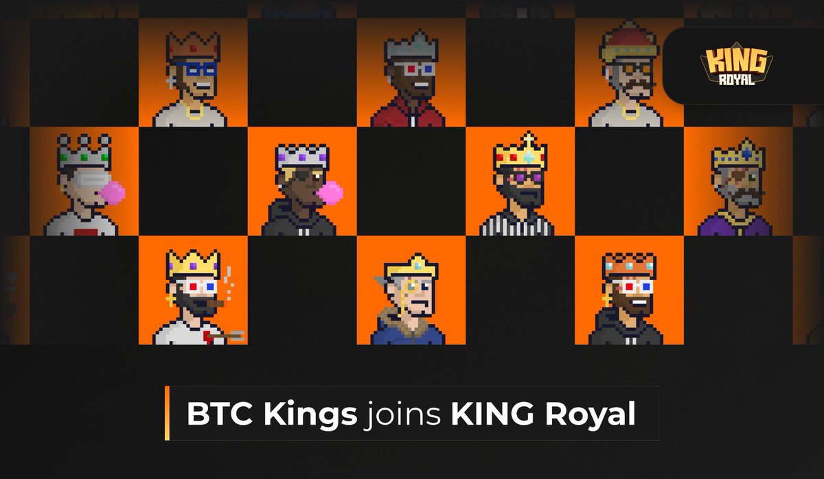 BTC KINGs have been fully integrated into the KING Royal, and for the first time, players can play and earn on the Solana blockchain with ordinal NFTs.

This week, 5.4 billion $ROYAL will be burnt.

The mobile app release date is getting close, stay tuned!