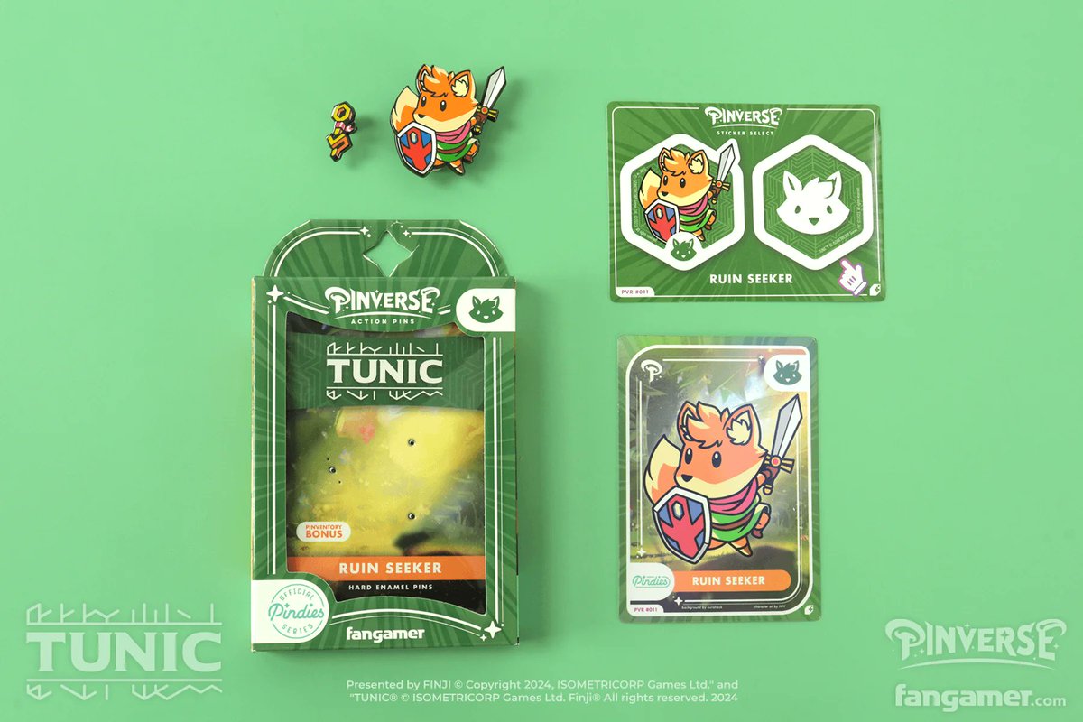 Fangamer's tweet image. Our PINVERSE series has expanded! Here&apos;s a look at #11, the first pin pack of Wave 2. 

Available now: fanga.me/r/tunic-pinver…