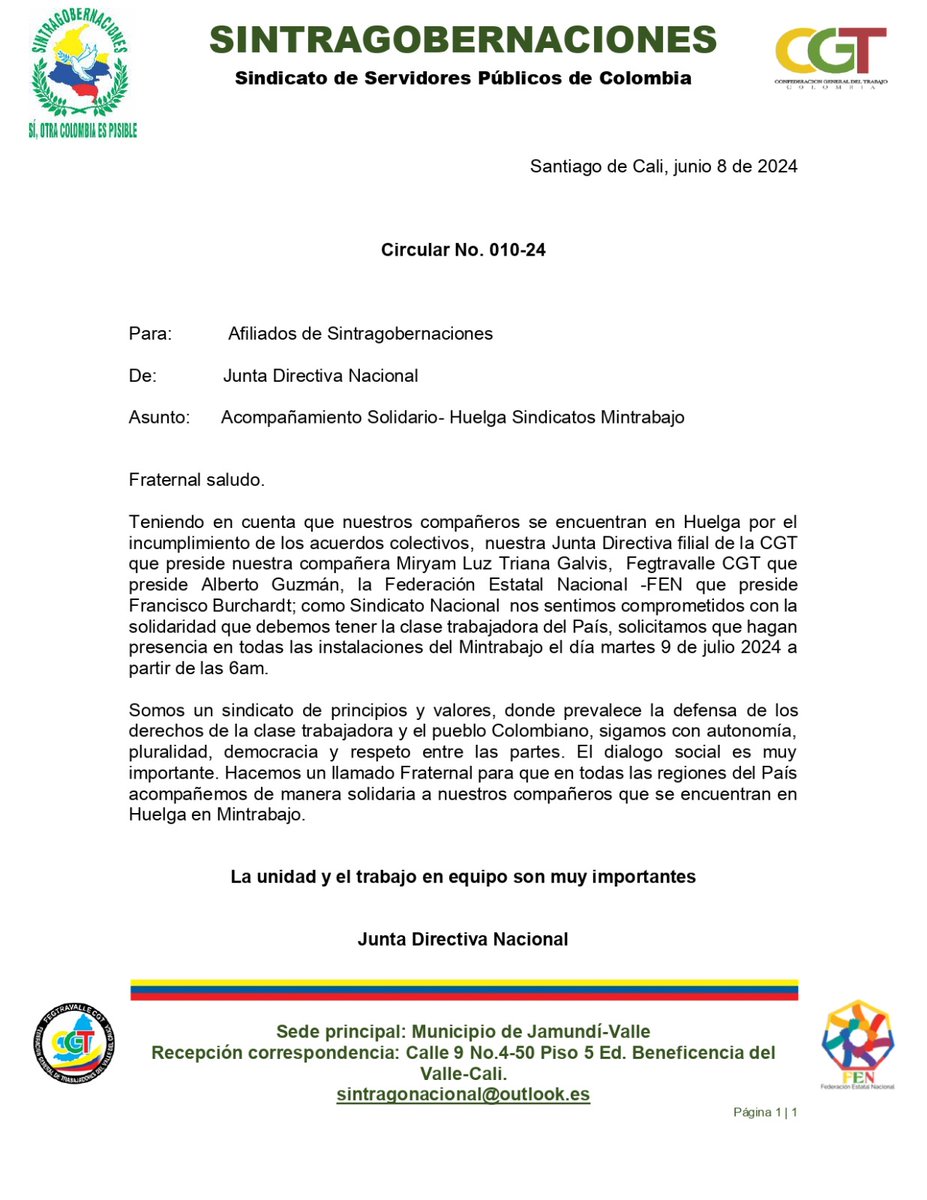 SINTRAGOBERNACIONES NACIONAL tweet media