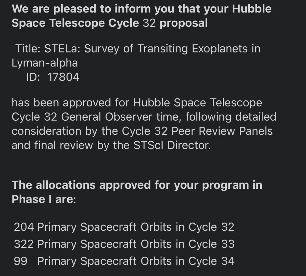 Shreyas Vissapragada (@astroshrey) on Twitter photo omg...we got 625 HST orbits over 3 years to study lyman-alpha in exoplanet atmospheres. possibly the largest exoplanet program on hst...ever?!?!?
very excited to co-PI this effort with Parke Loyd!!!! omg...we got 625 HST orbits over 3 years to study lyman-alpha in exoplanet atmospheres. possibly the largest exoplanet program on hst...ever?!?!?
very excited to co-PI this effort with Parke Loyd!!!!