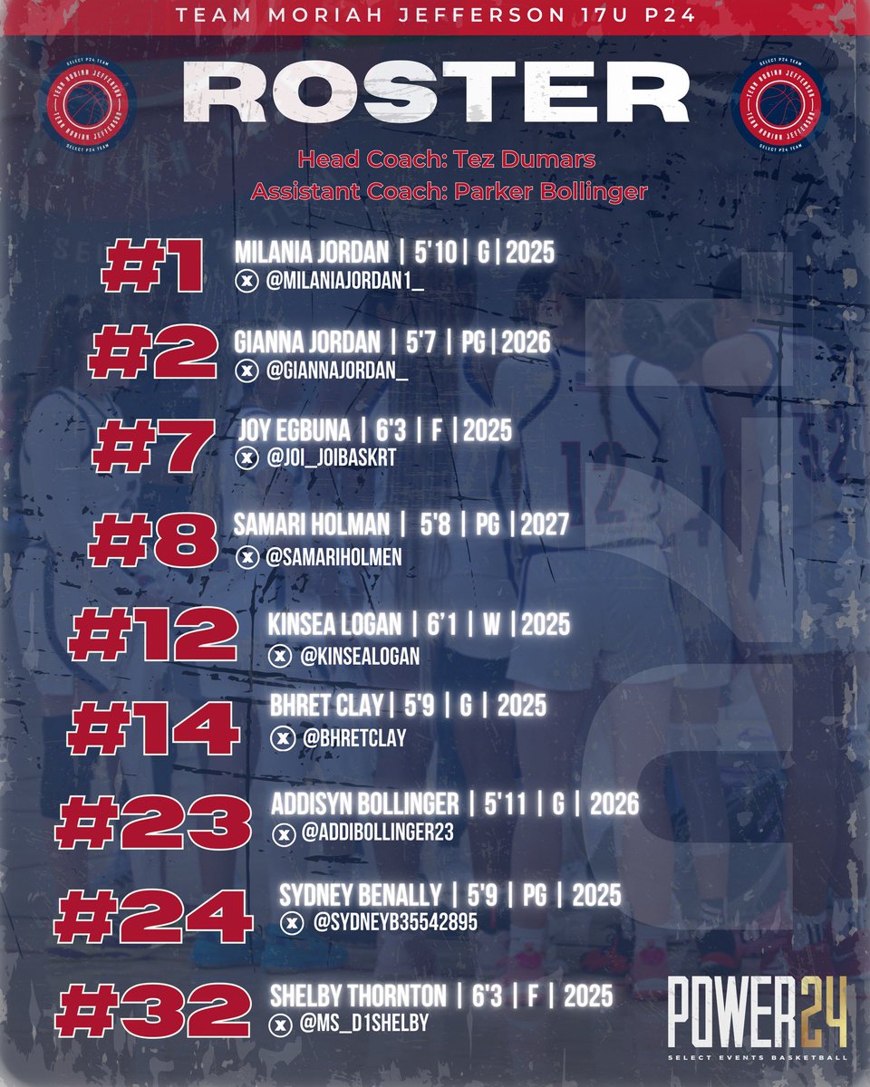 Team Moriah Jefferson (@teammojeff) on Twitter photo 🚨Team Moriah Jefferson 17U P24.
Select Super Showcase.
17U Schedule & Roster.
📍Spooky Nook Champion Mill
Hamilton, Ohio.
📆 July 12-13th
#TeamMoJeffP24 🤝 <a href="/SelectEventsBB/">Select Events Basketball</a> 🚨Team Moriah Jefferson 17U P24.
Select Super Showcase.
17U Schedule & Roster.
📍Spooky Nook Champion Mill
Hamilton, Ohio.
📆 July 12-13th
#TeamMoJeffP24 🤝 <a href="/SelectEventsBB/">Select Events Basketball</a>