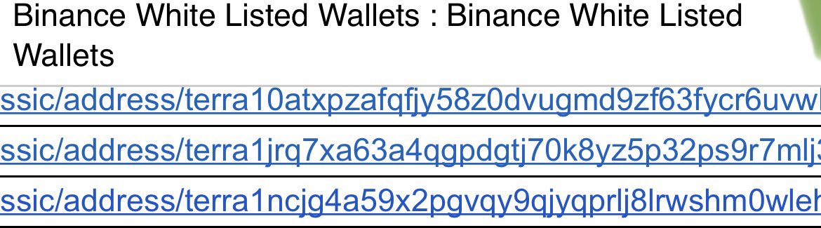 Its Funny and weird to see that Binance and TFL both whitelisted the same wallet. This wallet was the former Binance deposit wallet… the one which trillions of #LUNC went trough