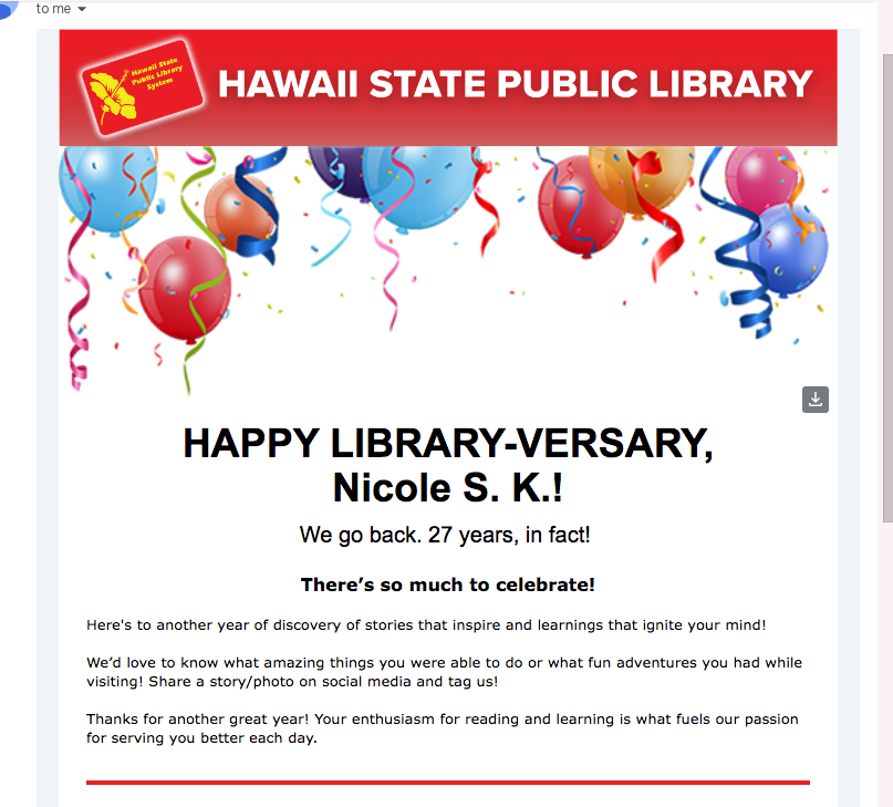 nicmonton's tweet photo. Love this update from Hawaii State Public Library System <3 https://t.co/JLUtVGhW5i