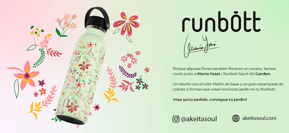 AkeitaSoul's tweet photo. Porque algunas flores 🌺también florecen en verano ☀️, hemos creado con María Ysasi; Runbott Garden. Un color Melón 🍈 con gran estampado de colores y formas que crean un luminoso jardin 💐 en tu Runbott
¡Haz tu pedido y consigue tu jardín 💐!
https://t.co/nztbGW9a8k https://t.co/mwvdaYAJEP