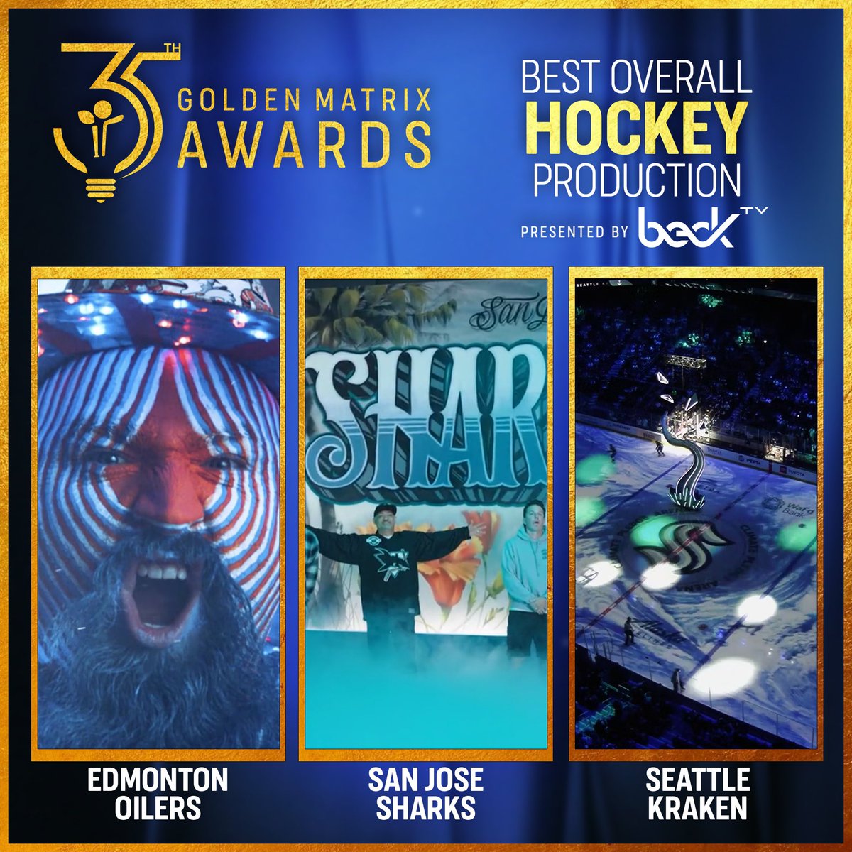 The votes are in! Congratulations to the finalists of Best Overall Hockey Production! 
<a href="/EdmontonOilers/">Edmonton Oilers</a> <a href="/SanJoseSharks/">San Jose Sharks</a> <a href="/SeattleKraken/">Seattle Kraken</a> 

#GMA #IDEASTL #IDEASTLOUIS

Stay tuned for Best Overall Minor League Production Finalists- up next!