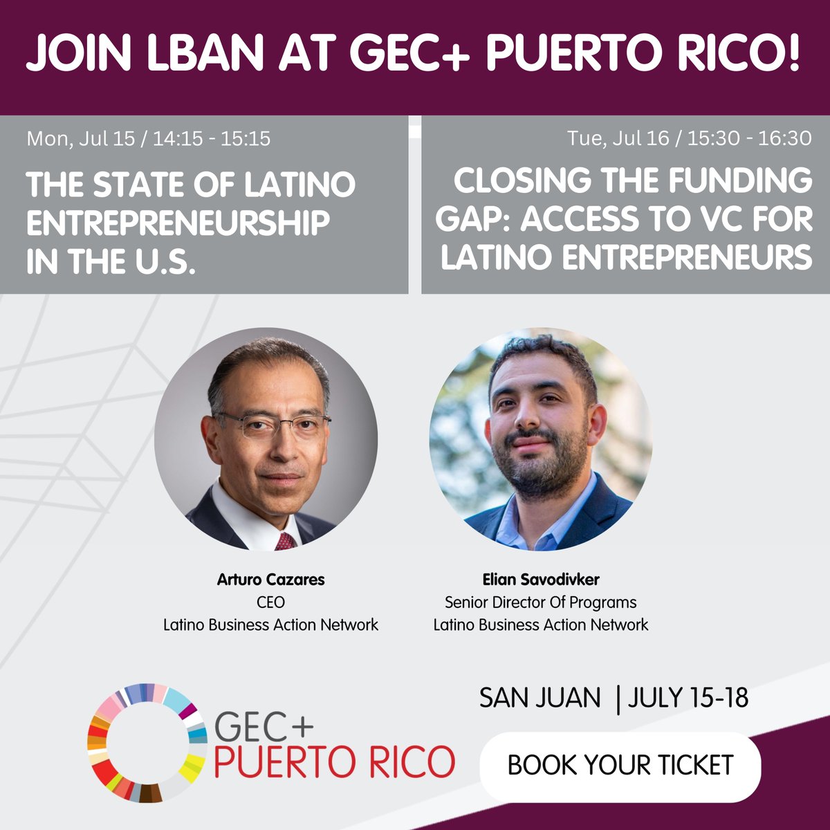 Join us at the GEC+ Puerto Rico Conference in #SanJuan next week! 🇵🇷 Access a global network of thought leaders, entrepreneurs, investors and governments at GEC+Puerto Rico July 15-18, 2024. 

Get your tickets: genglobal.org/gec-plus/puert… 
#GECPlusPR
