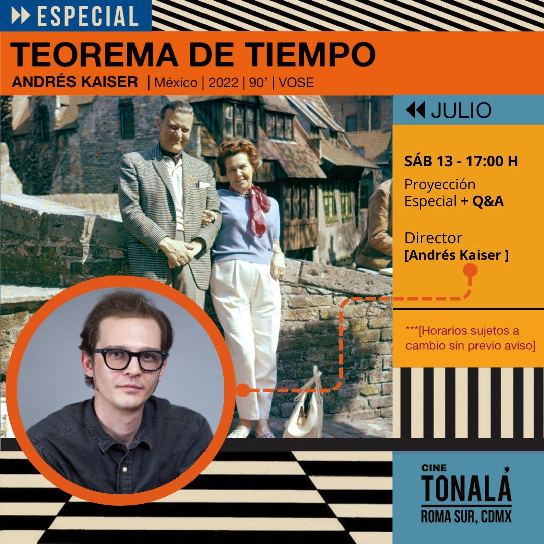 El largometraje documental acreedor al Ariel y premiado en los festivales de Morelia, Monterrey y Guadalajara, 'Teorema de Tiempo' de Andrés Kaiser (<a href="/AndresKaiser_/">Andrés Kaiser</a>), debutará en cines selectos de México. ⏳

¡Consulta cartelera en tu cine más cercano a partir del 11 de julio! 🎞️