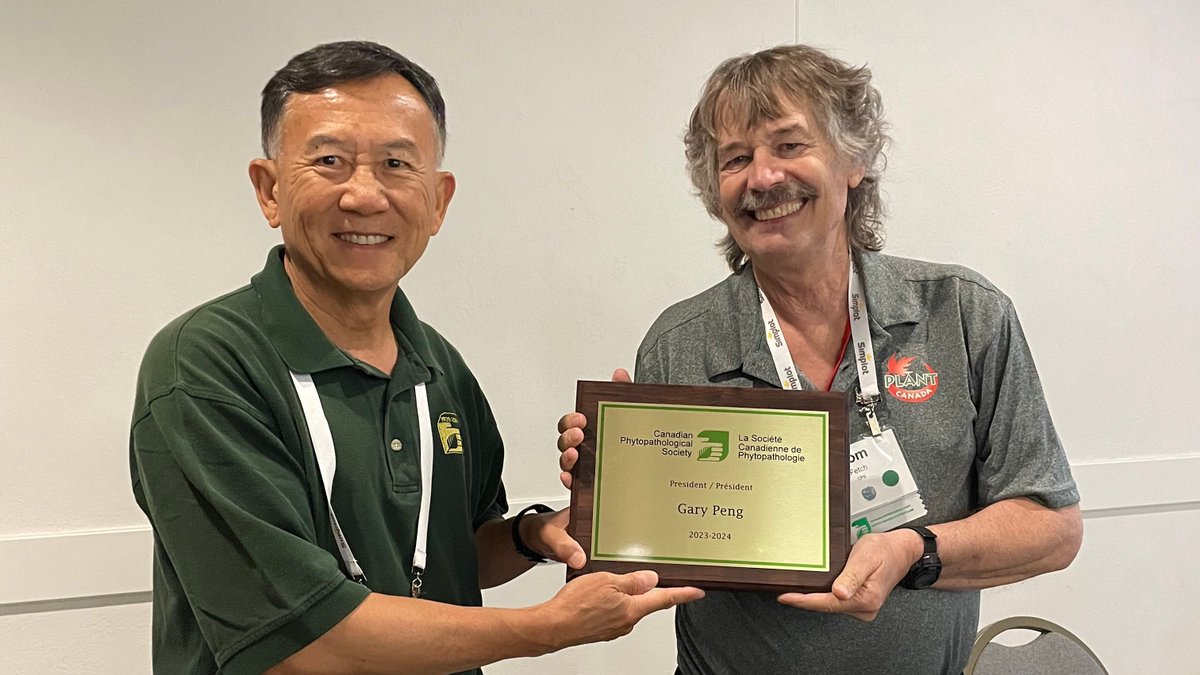 Thank you Dr. Gary Peng for your service as President of the Canadian Phytopathological Society! #PlantCanada2024 🌱🇨🇦