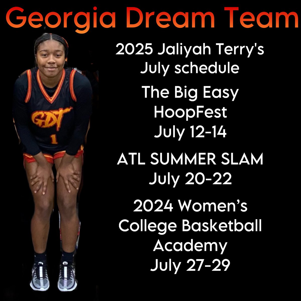 Hi Coaches, here is my July schedule with all my last tournaments and the 2024 women's college
basketball academy, come check me out!