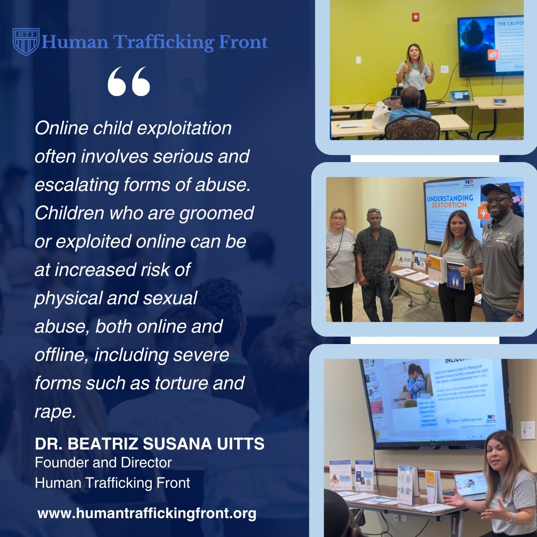 InfoHTF's tweet photo. "Online child exploitation leads to real-world abuse," says Dr. Beatriz Susana Uitts. Recap of our outreach with @mhshospital's Summer Health Fair Kickoff, @cityofmiramar, @4lexandradavis. #OnlineSafety #EndExploitation #MiramarEvents #MiramarCommunity #PreventTrafficking https://t.co/Dib5wD4zag