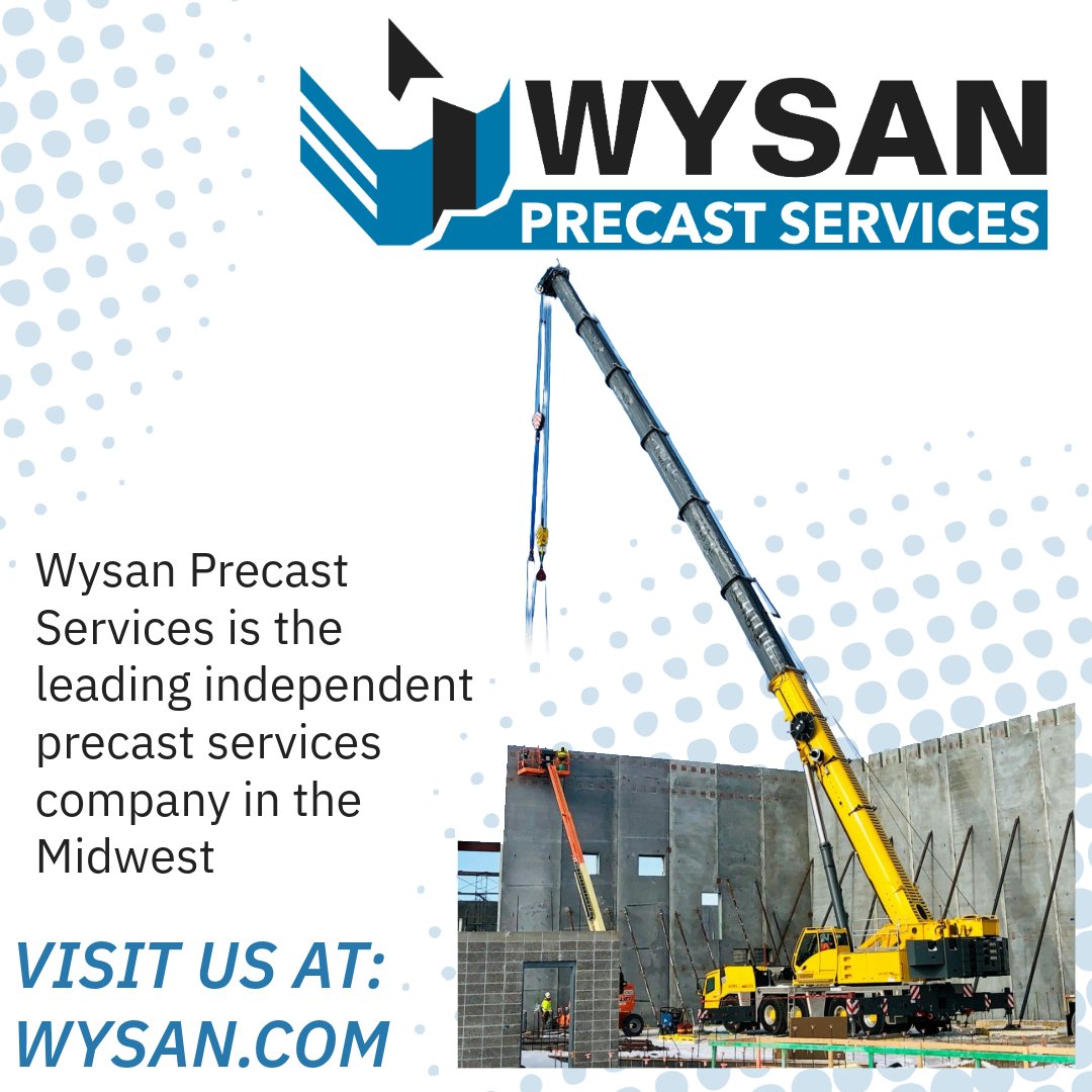 WysanServices's tweet photo. As the leading independent precast services company in the Midwest, Wysan is your trusted partner for all precast erection &amp; crane service needs.

Visit https://t.co/tydS5Rh3lc to find out how we can help with your next project.
#PrecastServices #Wysan #Precast #Construction https://t.co/smMcxDYvHu