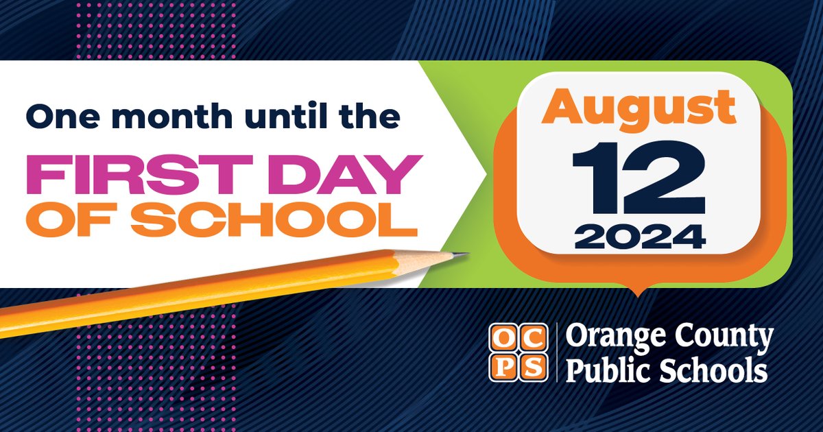 We're just ONE MONTH away from the first day of the new school year! We can't wait to welcome back our OCPS families, teachers and staff on Aug. 12!

#ocps #ocpsmeanssuccess #WeAreOCPS