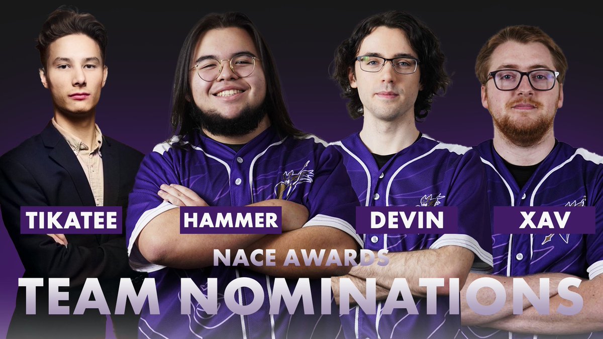 Some of our incredible Valkyries have been nominated for awards and All-Star teams by  <a href="/NACEsports/">NACE</a> .

<a href="/hammer__cc/">hammer</a> : NACE All-Stars OW2 2nd team DPS
<a href="/TikateeOW/">Louis Lebel-Wong</a> : Finalist OW2 Coach of the year
<a href="/devin11111111/">devin</a> : NACE All-Stars LoL 2nd team ADC
<a href="/xavleague/">xav</a> : Finalist LoL Coach of the