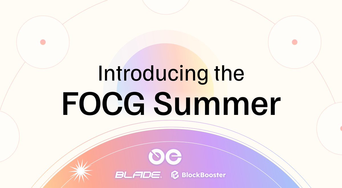 0G Labs (Ø,G) - AI L1 (@0g_labs) on Twitter photo 0G is excited to announce the FOCG Summer Campaign co-hosted by <a href="/BladeGamesHQ/">Blade Games</a> and <a href="/0xBlockBooster/">BlockBooster</a>
Let's dive deeper into the campaign's
🎮Activities
🎁Reward
📅Schedule
and...
🧑🤝🧑Partners! 0G is excited to announce the FOCG Summer Campaign co-hosted by <a href="/BladeGamesHQ/">Blade Games</a> and <a href="/0xBlockBooster/">BlockBooster</a>
Let's dive deeper into the campaign's
🎮Activities
🎁Reward
📅Schedule
and...
🧑🤝🧑Partners!