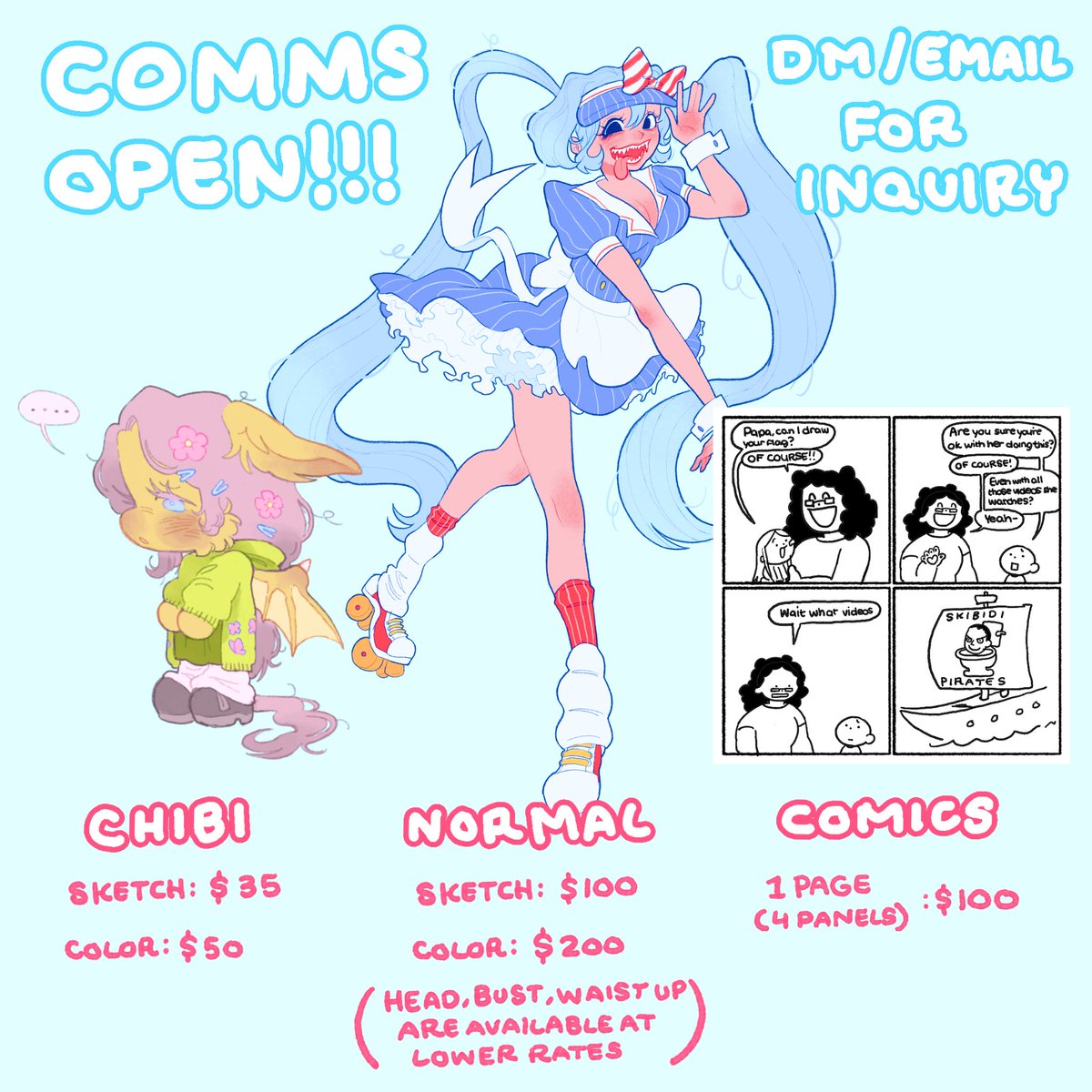 stackopamcake's tweet image. Uni is starting soon, so I'm opening comms for school!
DM me for inquiry, or email in replies!