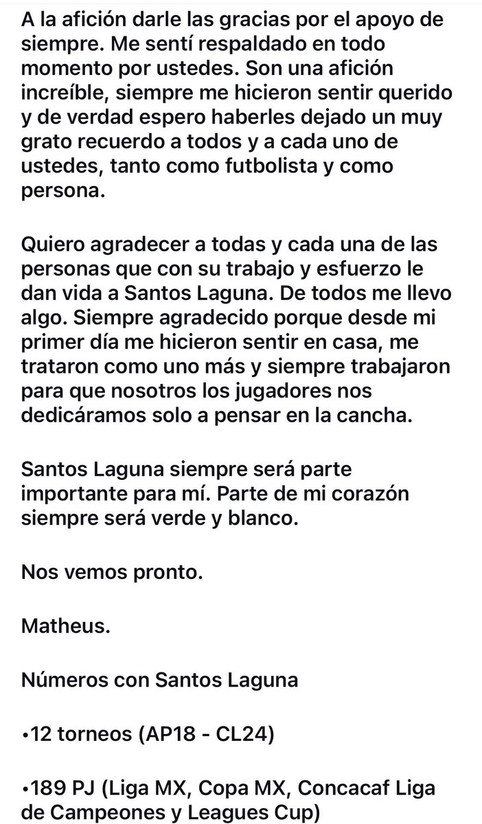 Somos_TR's tweet photo. 👋¡EL ADIÓS! ✍️

Matheus Dória se despide del @ClubSantos y su afición. 👇 https://t.co/gx7TpEIGkk