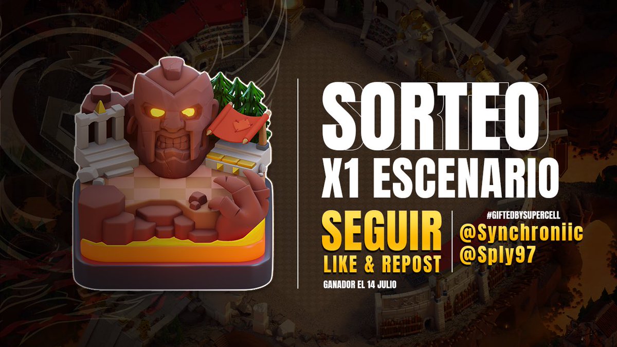 🥳 NUEVO SORTEO!!

🎁 Consigue el escenario de guerra (escenario que solo se puede comprar con medallas de liga)!

REQUISITOS
✅ Seguir a <a href="/sply97/">SpLy</a> y @Synchroniic 
✅ Repost + Like

😎 Definitivamente te recomiendo participar en este sorteo

🍀 Ganador Domingo 14 de Julio, Suerte!