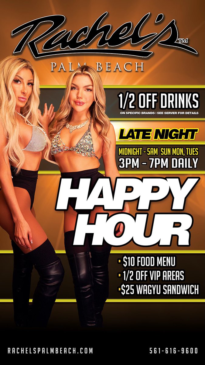 RachelsPB's tweet image. Happy hour is underway at @RachelsPB ! 

We got day and  late night specials waiting for you 
🍾🥂
