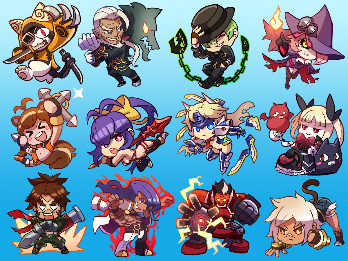 マコト=ナナヤ ,タオカカ 「More Blazblue chibis. #Blazblue」|Haku🍜のイラスト